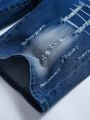 Slim Fit Stretch Distressed Denim Shorts For Teenage Boys