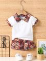 Baby Boys' Summer Polo Collar Short Sleeve Top And Shorts Set