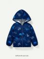 Cozy Cub Infant Boys' Zipper Front Casual Hooded Jacket With Cartoon Pattern