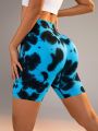 Tie-Dye High Waisted Sports Shorts