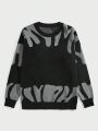 ROMWE Street Life Men's Contrast Color Pullover Sweater
