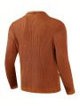 Men's Ribbed Cardigan Sweater With Long Sleeve