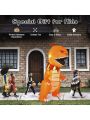 Costway 8FT Halloween Inflatable Pumpkin Head Dinosaur Blow Up with LED Lights