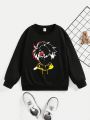 Tween Boy Figure Graphic Thermal Lined Sweatshirt