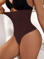 Women'S Solid Color High Waist Tummy Control Thong Panties
