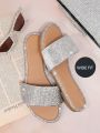 Women'S Fashionable Silver Flat Sandals