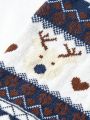 PETSIN Christmas Reindeer & Fair Isle Pattern Blue & White Pet Sweater