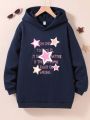 Teen Girls' Sweet And Cool Star Printed Hoodie
