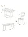 Nestfair Rubber Wood 6-Piece Dining Table Set with 4 Chairs and Bench