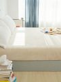 1pc Beige Crystal Velvet Fitted Sheet