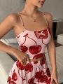 Cherry Print Crop Cami Sleep Top