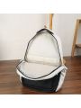 Campus Style Color Block Backpack With Simple Design, Fashionable And Multi-functional, Large Capacity