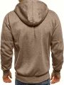 SHEIN Men's Hooded Zip-up Sweatshirt With Front Zipper