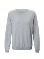 Women'S Round Neck Drop Shoulder Long Sleeve Sweatshirt