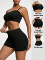 SHEIN SHAPE Women'S Crop Top Camisole And Shorts Shapewear Set