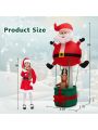 Gymax 8FT Inflatable Santa Claus & Reindeer Christmas Decoration w/ LED Lights