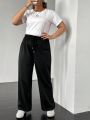SHEIN EZwear Plus Drawstring Waist Sweatpants
