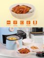 SHEIN Basic living 50pcs Paper Parchment,8inch Air Fryer Liner,Non-Stick Parchment Paper in White color
