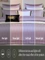 3pcs Stripe Print Bedding Set, 1 Duvet Cover & 2 Pillowcases (core Not Included), Soft And Skin-friendly Polyester Fiber Bed Cover Set For Daily Use