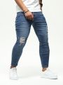 Men's Plus Size Distressed Skinny Jeans