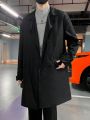 Men Double Breasted Drop Shoulder Trench Coat