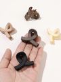 5pcs/set 4cm Matted Brown Crossed Hair Claws