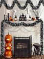 Govetom 2 Pack Total 66 Ft Halloween Garland, Sparkly Metallic Black Tinsel Garland Holiday Tinsel Twist Garlands Hanging Halloween Decorations for Home Indoor Outdoor Halloween Party