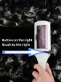 1pc Clothing Static Hair Removal Brush, Portable Lint Roller, Dry Cleaning Adhesive Hair Remover