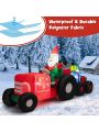 Gymax 9FT Long Inflatable Christmas Decor Santa Claus Driving Truck w/ LED Lights