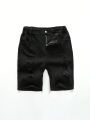 Teen Boys' Casual Comfortable Distressed Denim Shorts For Streetwear