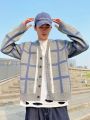 Men's Plaid Button-front Cardigan