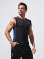 Men Color-block Top-stitching Sports Tank Top