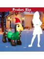 Gymax 4FT Long Christmas Inflatable Dachshund Dog Holiday Decoration w/ LED Lights