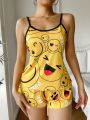 Women's Cartoon Printed Camisole Pajama Set