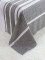 4pcs Home Bedding Set, 4-piece (2 Pillowcases, 1 Bed Sheet, And 1 Duvet Cover), Suitable For All Seasons, White/grey Striped Bed Sheet, Full/queen Size