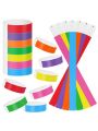 700pcs Paper Wrist Bands, ID Wristbands, Disposable Colorful Paper Wrist Bands, for Events Clubs Festivals Children Playground, Red Orange Yellow Purple Green Blue Pink