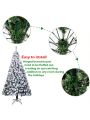 6FT PVC Flocking Christmas Tree 1202 Branches Spread Out Naturally Tree