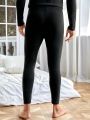 Men Top-stitching Thermal Underwear Pants