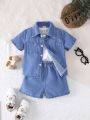 Baby Boy Pocket Short Sleeve Shirt And Shorts Set