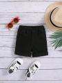SHEIN Baby Boys' Slim Fit High Elasticity Soft & Comfortable Washed Denim Shorts