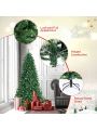 Costway 6ft Pre-lit Hinged Christmas Tree w/ Remote Control & 9 Lighting Modes
