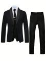 Manfinity Men's Shawl Collar Double Breasted Suit Jacket Vest Pants Set
