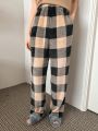 DAZY Plaid Furry Straight Pants For Pajamas