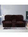 2 Seater Recline Chair Sofa Cover Velvet Stretch Recliner Loveseat Sofa Cover with Center Console Sofa Slipcover