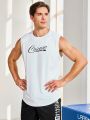 Men's Letter Print Round Neck Sport Tank Top