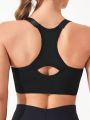 Women'S Seamless Sports Bra With Adjustable Straps And High Support