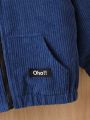 Baby Boys' Hooded Corduroy Jacket With Applique Details