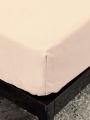1pc Brushed Composite Waterproof Solid Color Fitted Sheet With Waterproof And Leakproof Inner Fabric For Single Size Bed
