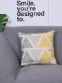 Geometric Print Cushion Cover 1PC