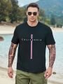 Manfinity Men's Plus Size Letter Print T-shirt